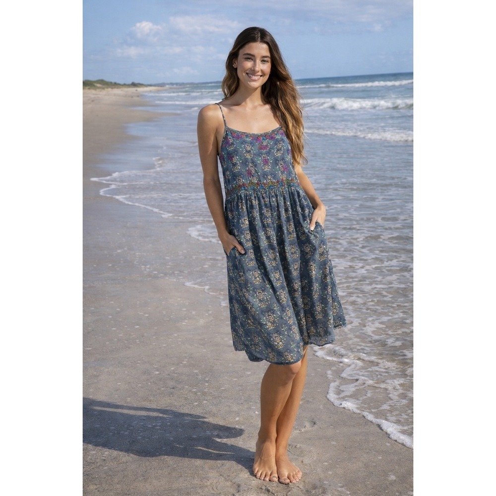 NATURAL LIFE Blue Floral Sundress